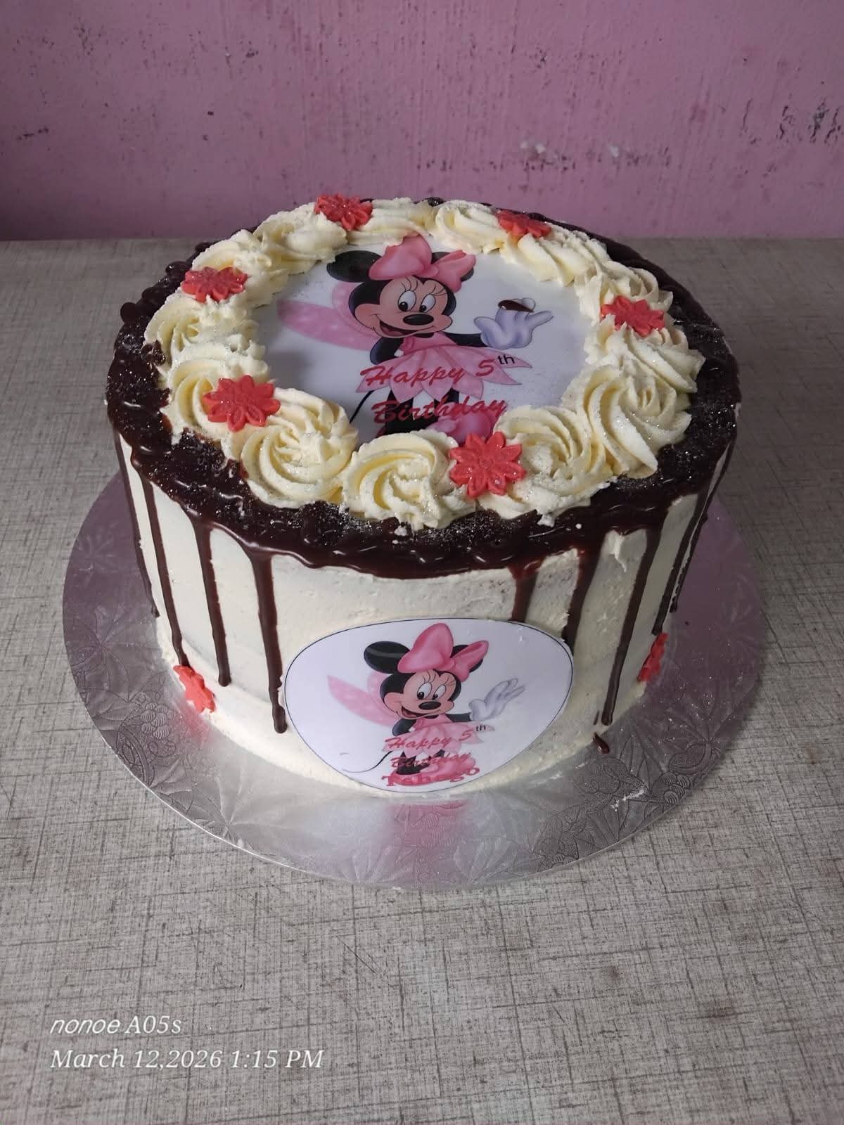 Children's birthday cake with edible photo topper